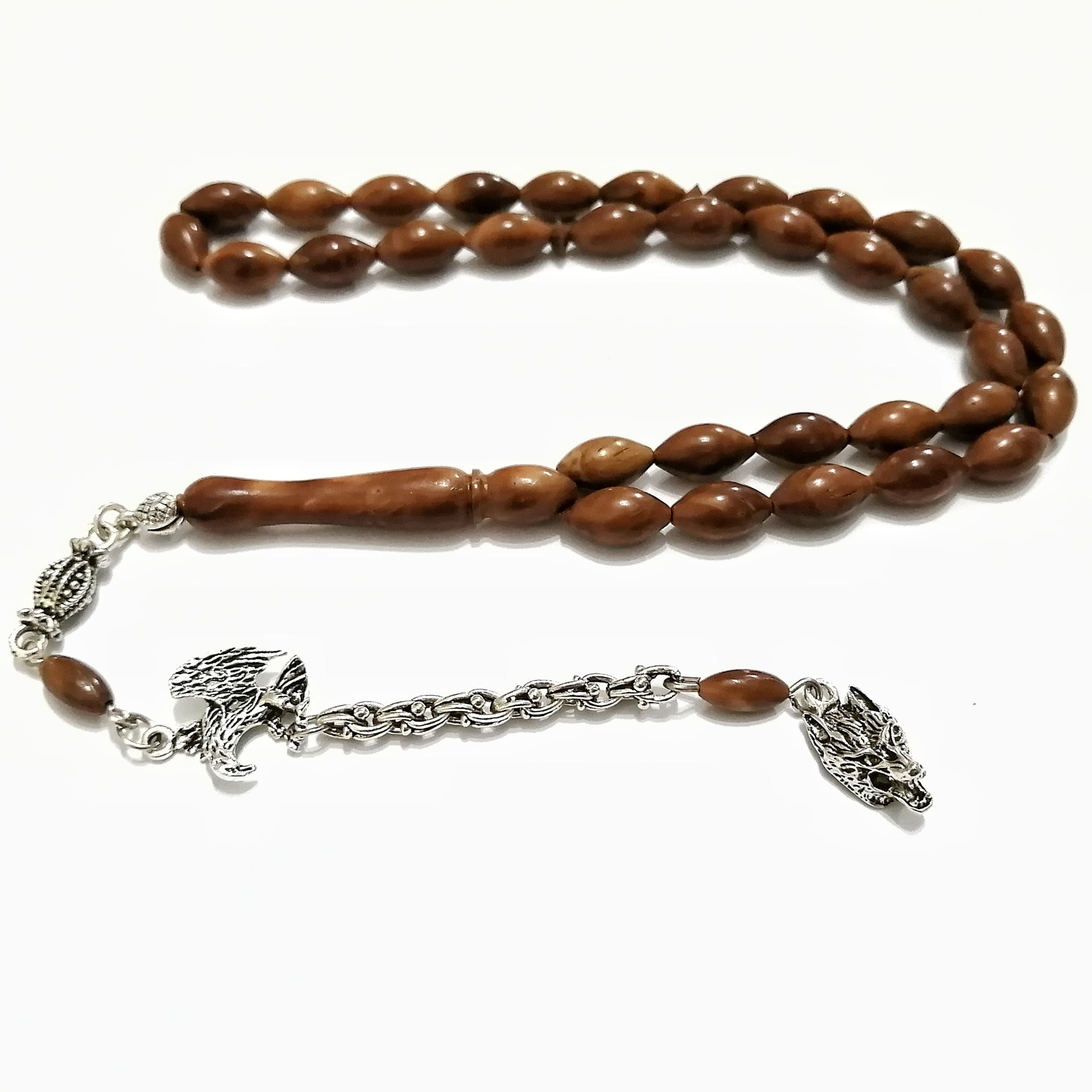 Gümüş Kaplama Alpaka Püsküllü Beyzi Kesim Kuka Tesbih