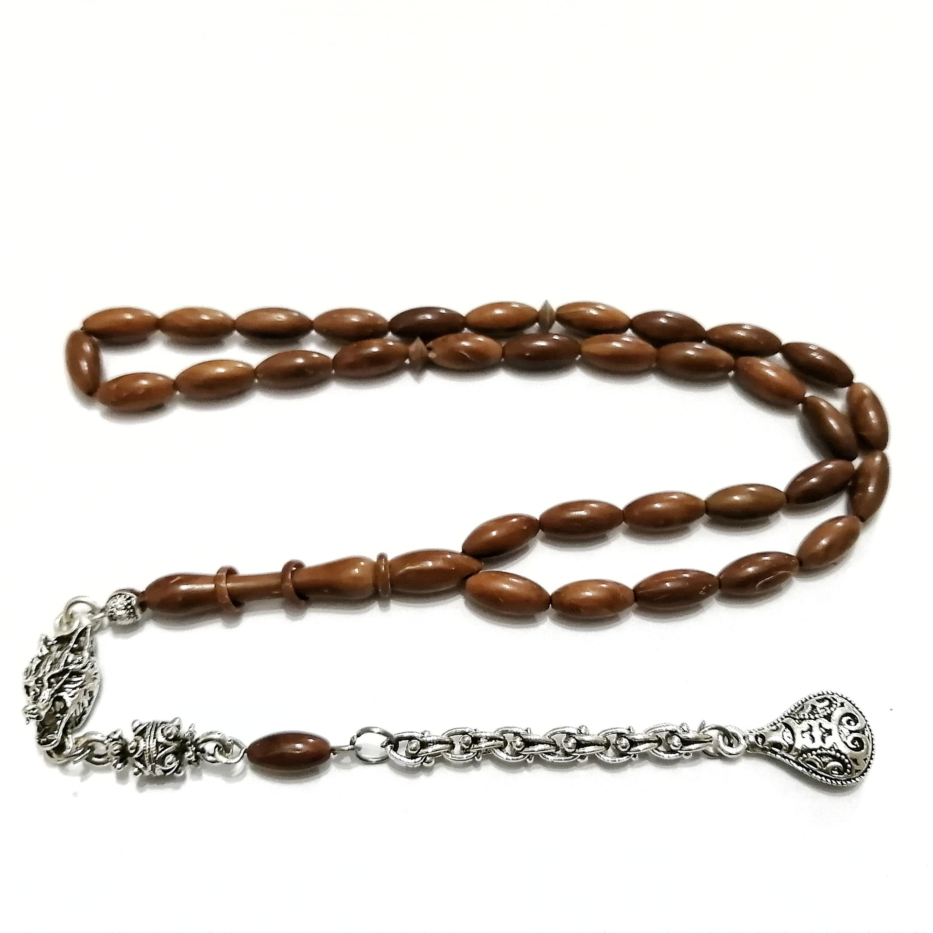 Gümüş Kaplama Alpaka Püsküllü Beyzi Kesim Kuka Tesbih