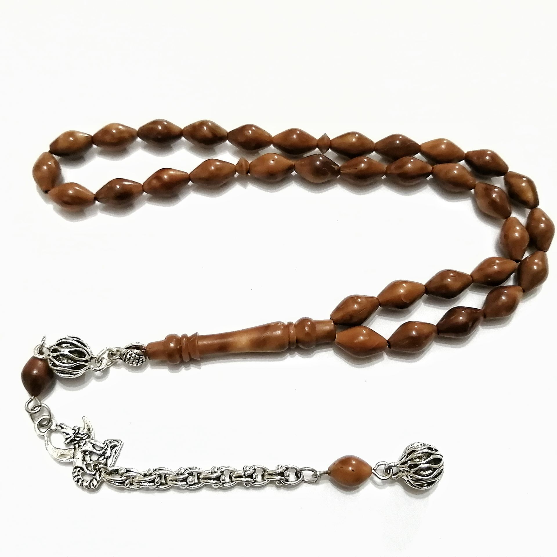 Gümüş Kaplama Alpaka Püsküllü Beyzi Kesim Kuka Tesbih