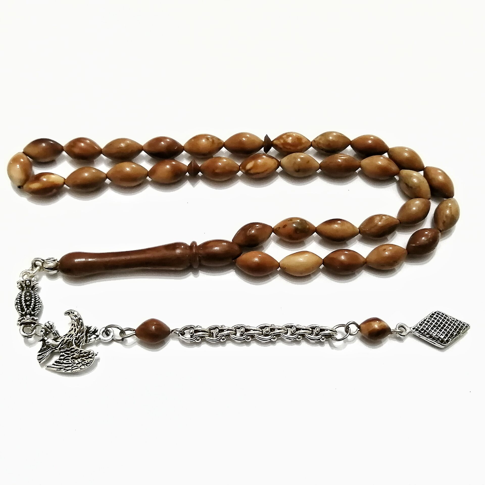 Gümüş Kaplama Alpaka Püsküllü Beyzi Kesim Kuka Tesbih