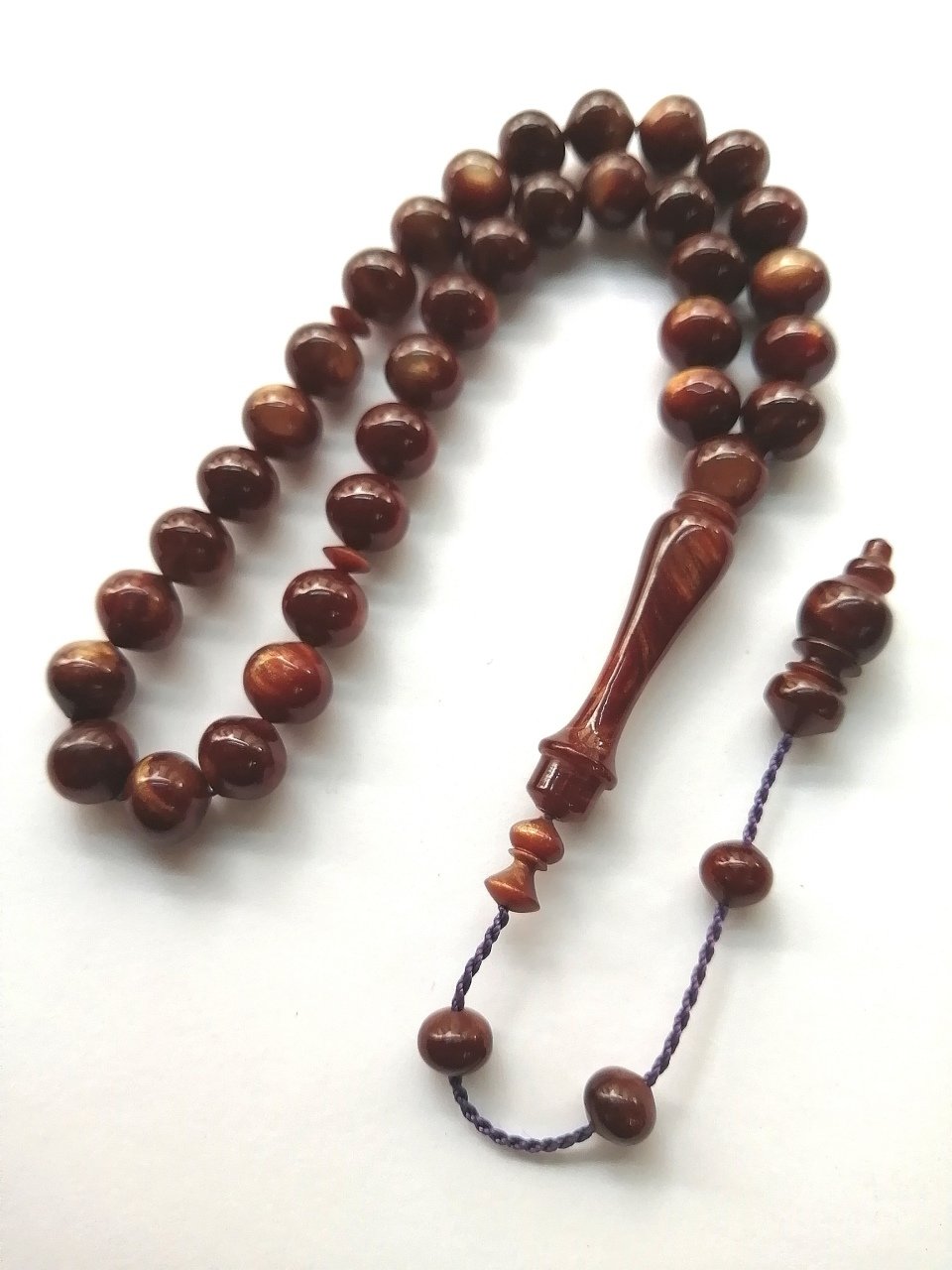 Sistem Püsküllü İmamesi Özel işçilikli Bilek Boy Sıkma Kehribar Tesbih