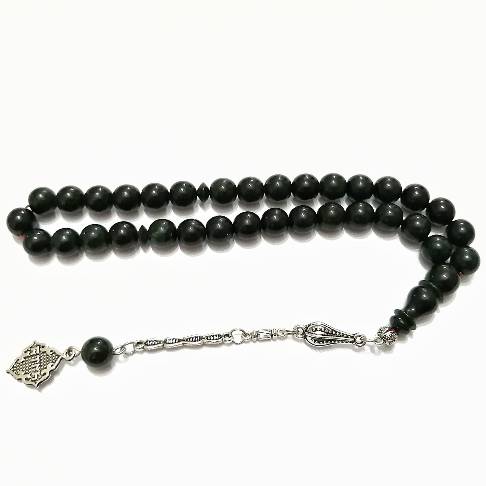 Gümüş Kaplama Alpaka Püsküllü Küre Kesim Katalin Tesbih