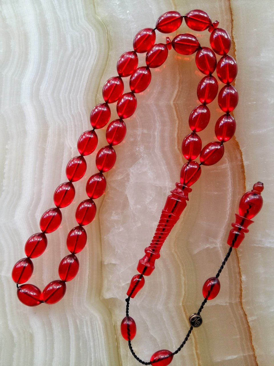 Sistemli Imamesi İşçilikli Piyasanın En Kaliteli Hammadesinden Yapılmış Kolleksiyonluk Ateş Kehribar Tesbih