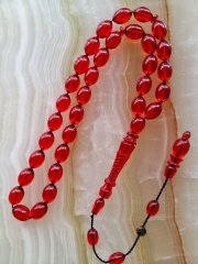 Sistemli Imamesi İşçilikli Piyasanın En Kaliteli Hammadesinden Yapılmış Kolleksiyonluk Ateş Kehribar Tesbih