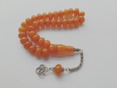 Eskitme Basık Kesim Sıkma Kehribar Tesbih