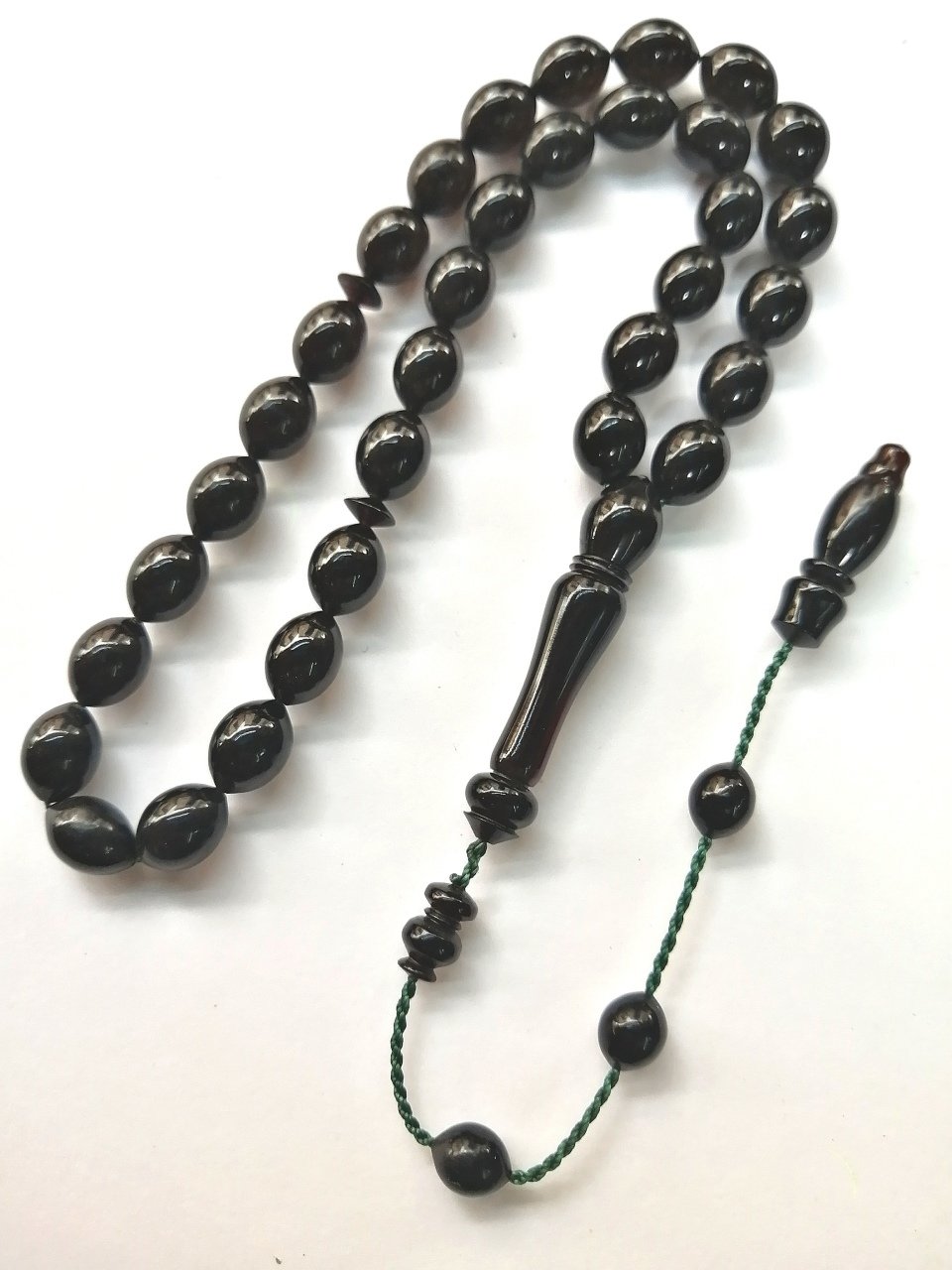 Sistem Püsküllü İmamesi Özel işçilikli Beyzi Kesim Ateş Kehribar Tesbih