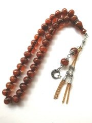 Alpaka Püsküllü Sıgırcık Kesim Dik Hareli Çubuk Malzeme Sıkma Kehribar Tesbih