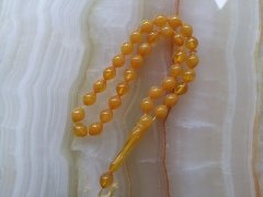 Sarı Sıkma Kehribar Tesbih