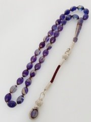 Gümüş Kazaz Püsküllü Piyasanın En Kaliteli Hammadesinden Yapılmış Kolleksiyonluk Ateş Kehribar Tesbih