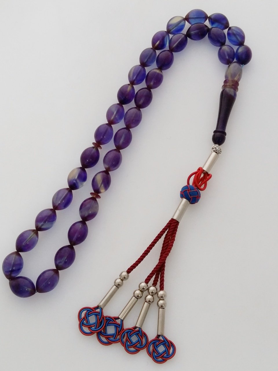 Metal Elişi Kazaz Püsküllü Piyasanın En Kaliteli Hammadesinden Yapılmış Kolleksiyonluk Ateş Kehribar Tesbih