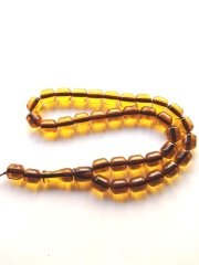 İp Yolu Eskitme Yapılmış Uçlu Kapsül Kesim Çubuk Malzeme Ateş Kehribar Tesbih