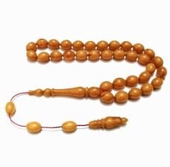 Sistem Püsküllü Hareli Tombul Beyzi Kesim Sıkma Kehribar Tesbih