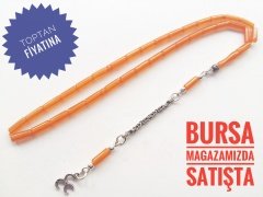 925 Ayar Gümüş Püsküllü Kesme Model Sıkma Kehribar Tesbih