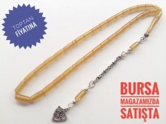 925 Ayar Gümüş Püsküllü Sıkma Kehribar Tesbih