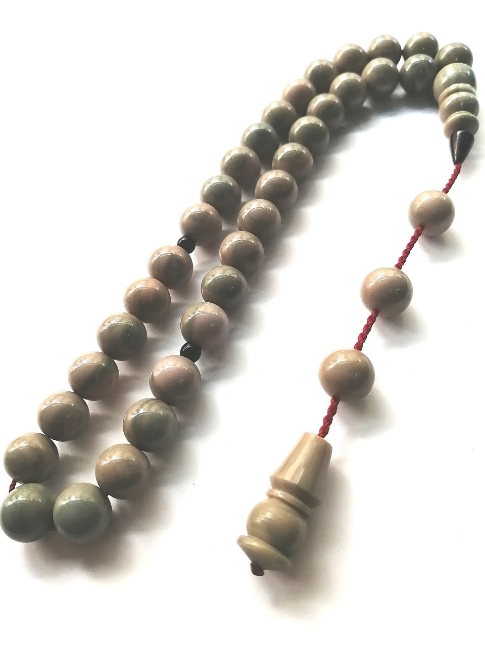 Sistem Püsküllü İmamesi Özel İşçilikli Küre Kesim Sıkma Kehribar Tesbih