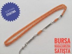 925 Ayar Gümüş Püsküllü Kesme Model Sıkma Kehribar Tesbih