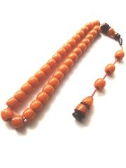 Sistem Püsküllü İmamesi Özel İşçilikli Bilek Boy Tekerlek Kesim Sıkma Kehribar Tesbih