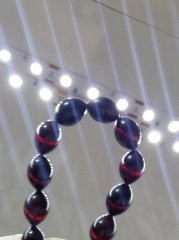 Gümüş Kazaz Püsküllü Kırmızı Yansımalı Ateş Kehribar Tesbih