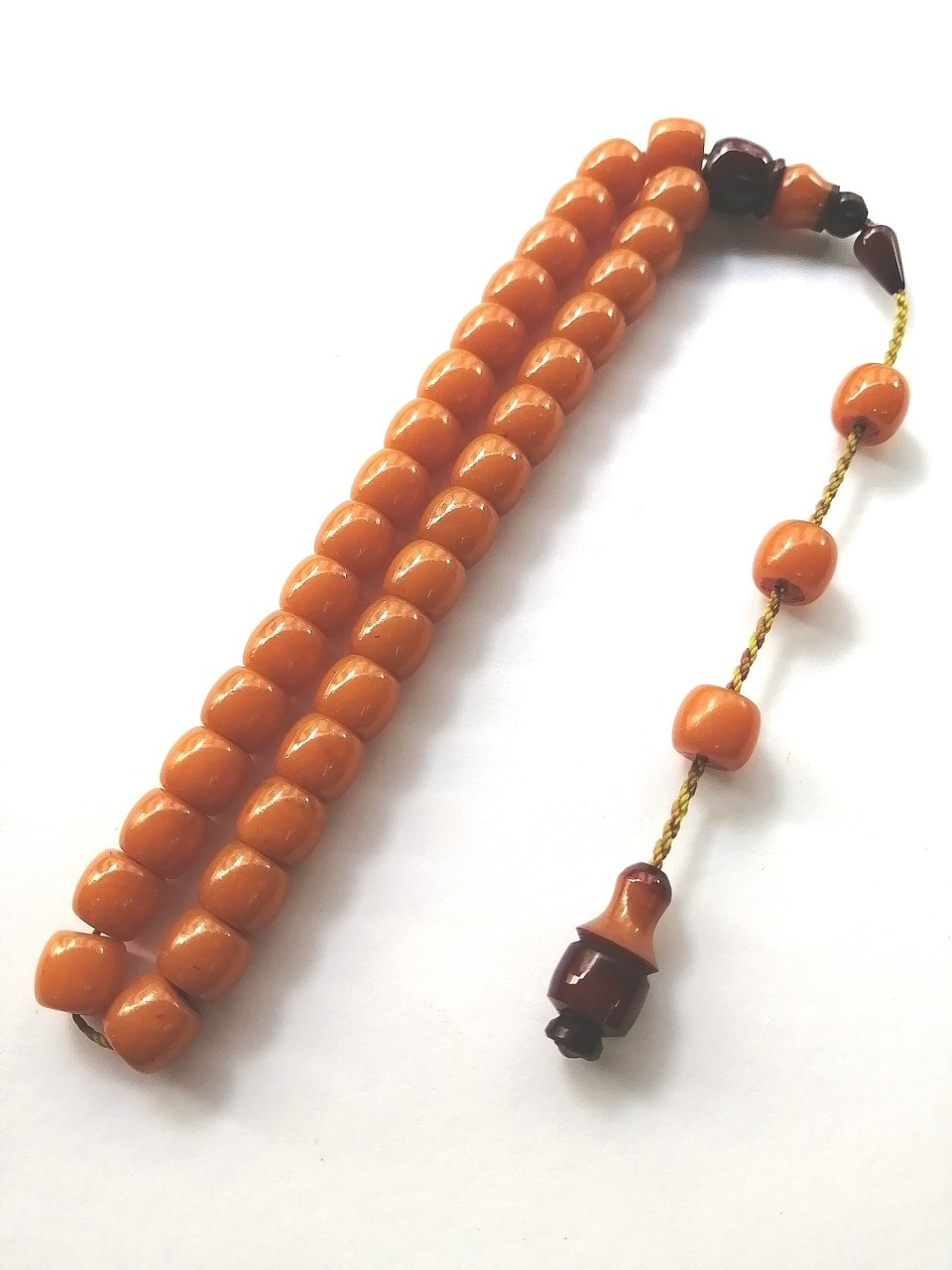 Sistem Püsküllü İmamesi Özel İşçilikli Bilek Boy Sıkma Kehribar Tesbih