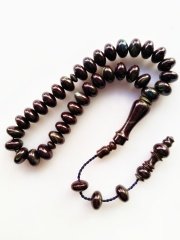 Sistemli Özel İşçilikli Kolleksiyonluk Mercimek Kesim Sıkma Kehribar Tesbih