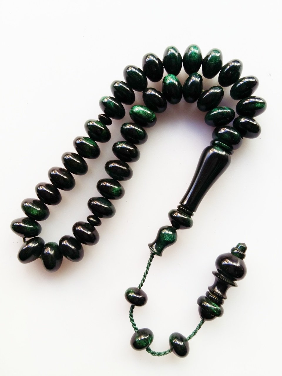 Sistemli Özel İşçilikli Kolleksiyonluk Mercimek Kesim Sıkma Kehribar Tesbih