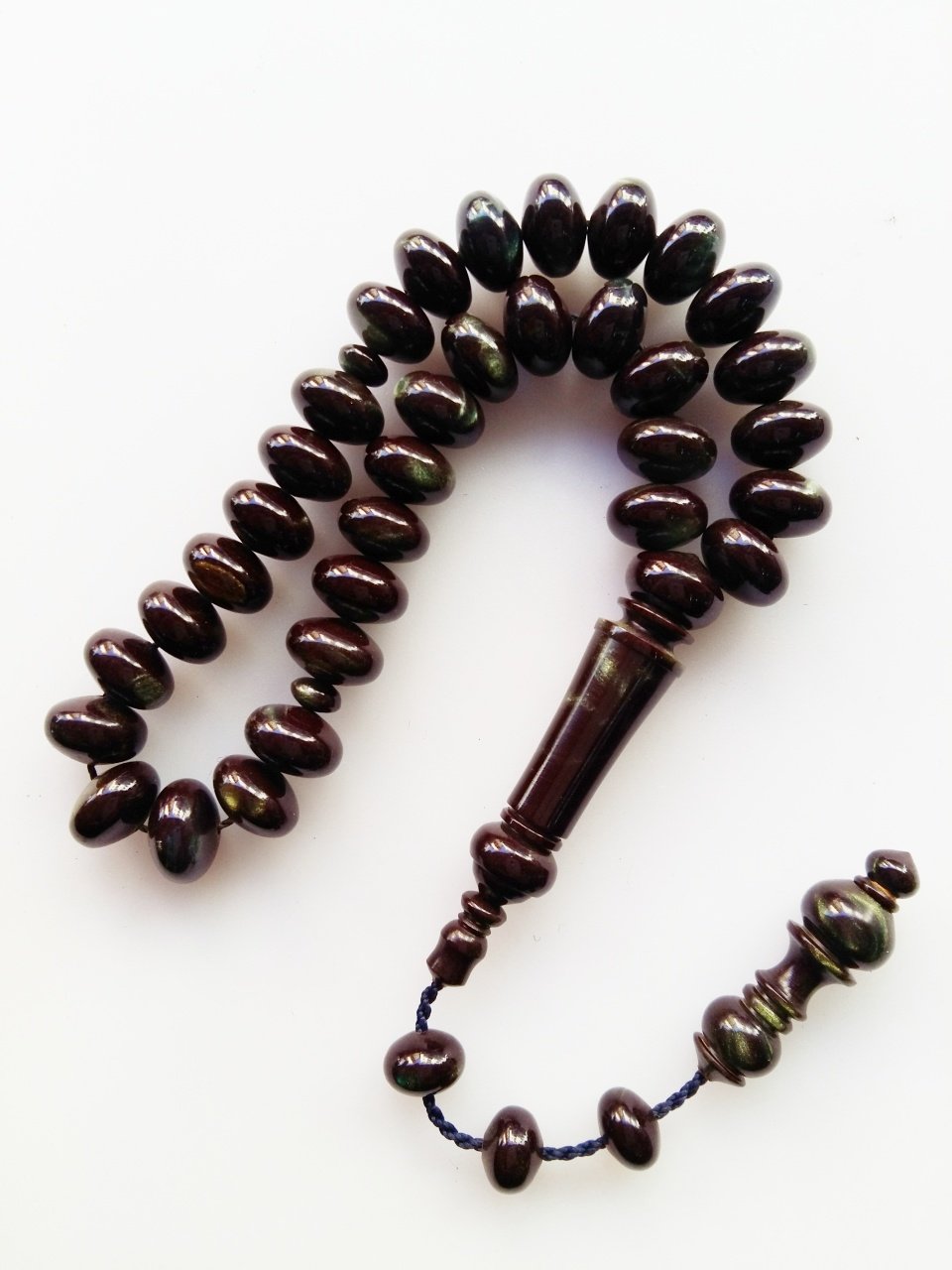 Sistemli Özel İşçilikli Kolleksiyonluk Mercimek Kesim Sıkma Kehribar Tesbih