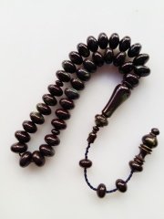 Sistemli Özel İşçilikli Kolleksiyonluk Mercimek Kesim Sıkma Kehribar Tesbih