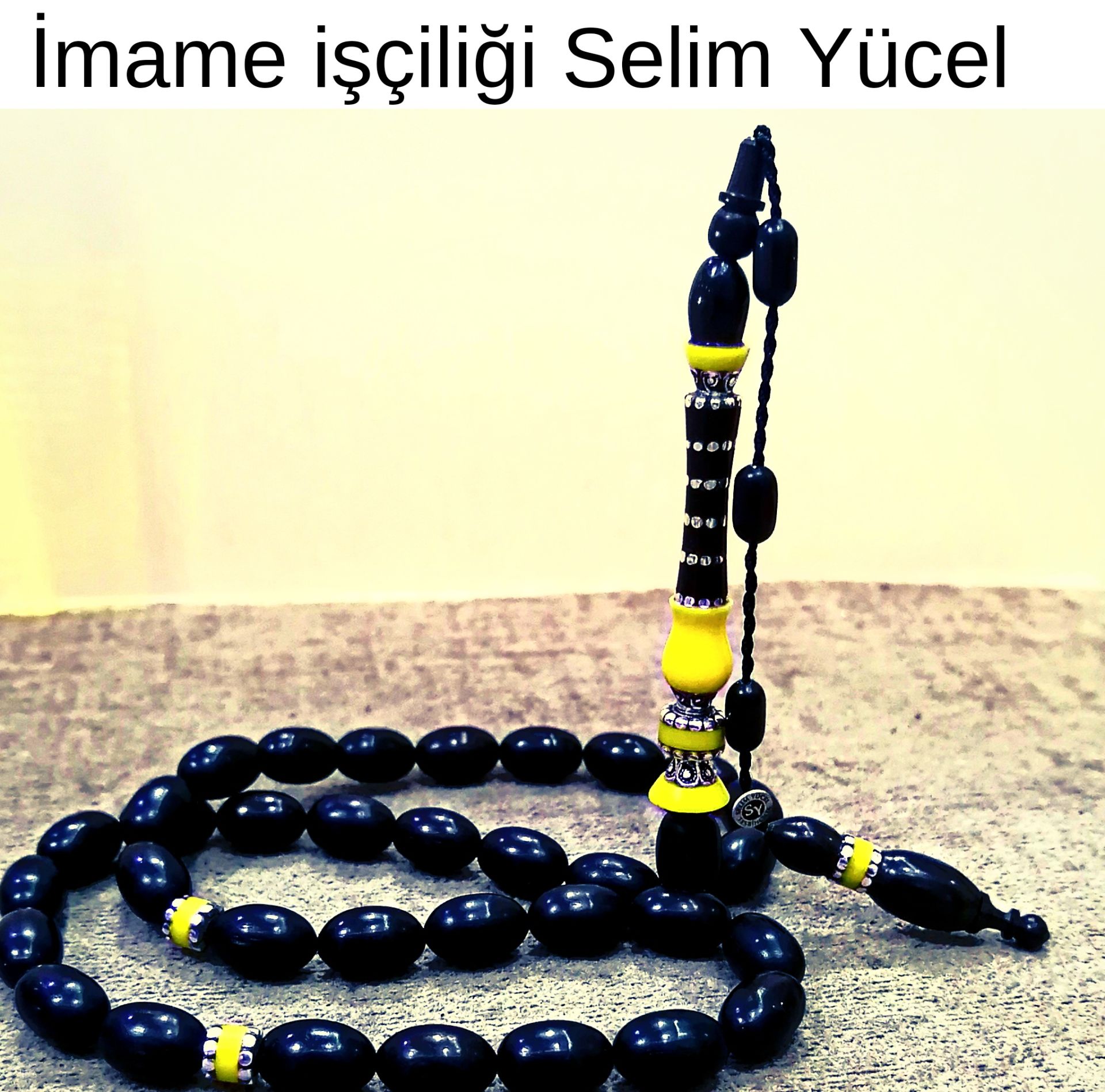 Gümüş Nakkaş İşçilikli Abanoz Ağacı Tesbih