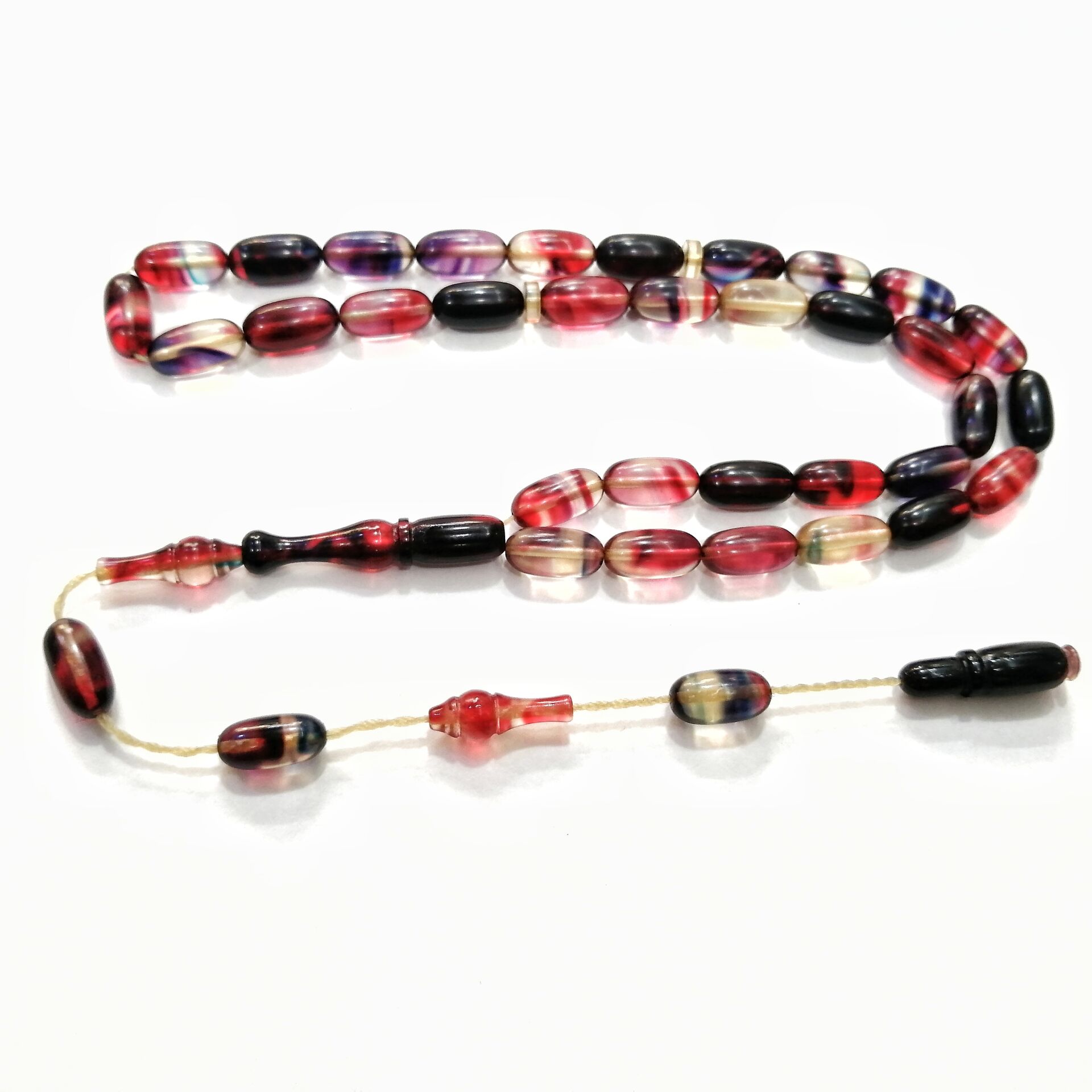 Sistem Püsküllü Şenalp Model Sıkma Kehribar Tesbih