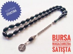 Yeşil Yansimalı 925 Ayar Gümüş Püsküllü Sıkma Kehribar Tesbih