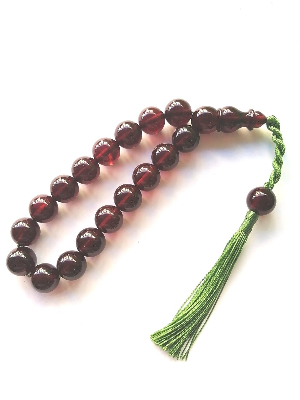 İp Püsküllü Küre Kesim 17 li Efe Model Ateş Kehribar Tesbih