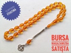 925 Ayar Gümüş Püsküllü Ateş Kehribar Tesbih