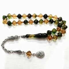 Gümüş Kaplama Alpaka Püsküllü Istanbul Kesim Sıkma Kehribar Tesbih