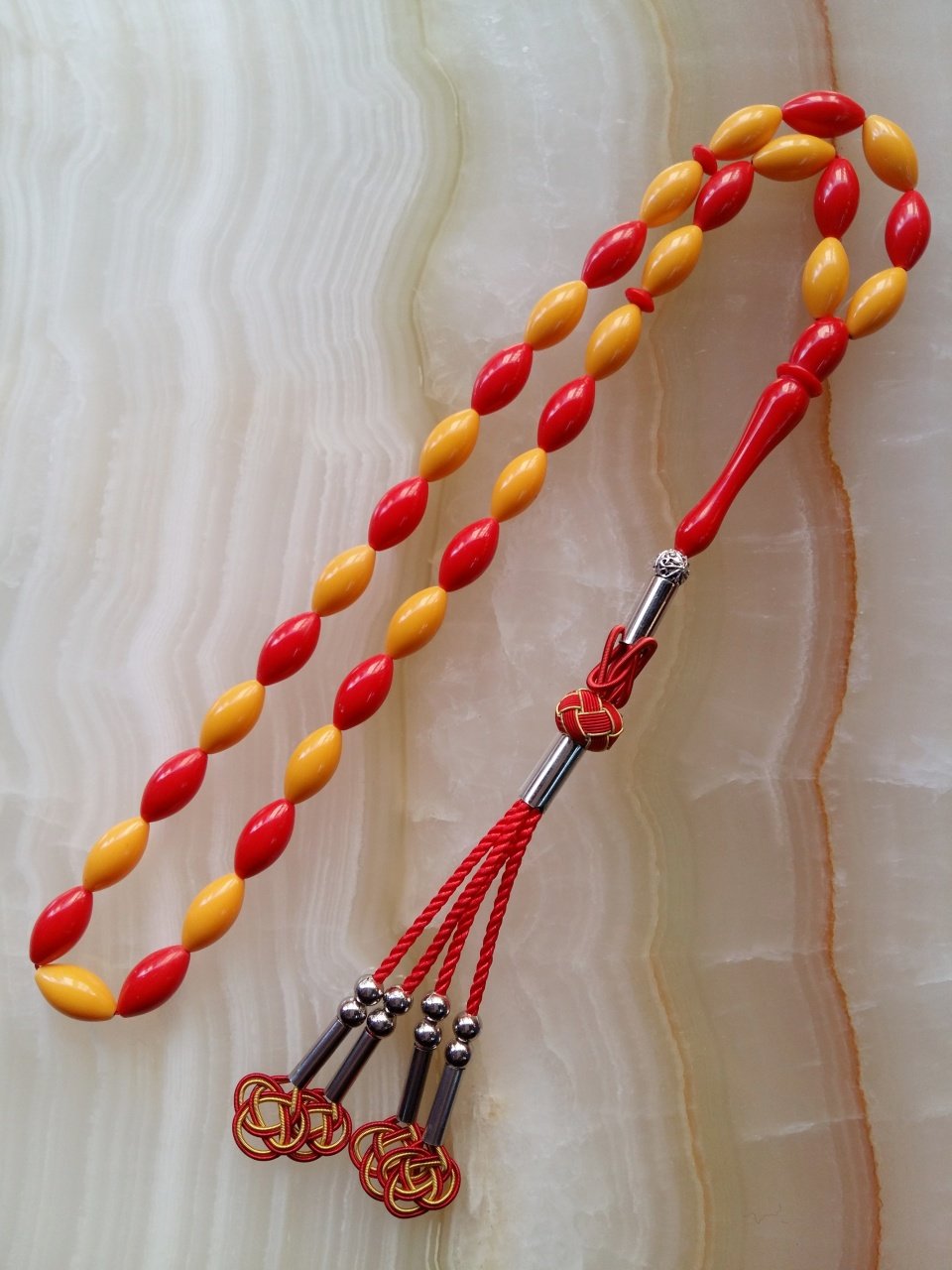 Metal Elişi Kazaz Püsküllü Beyzi Kesim Taraftar Renkli Bilardo Topu Tesbih