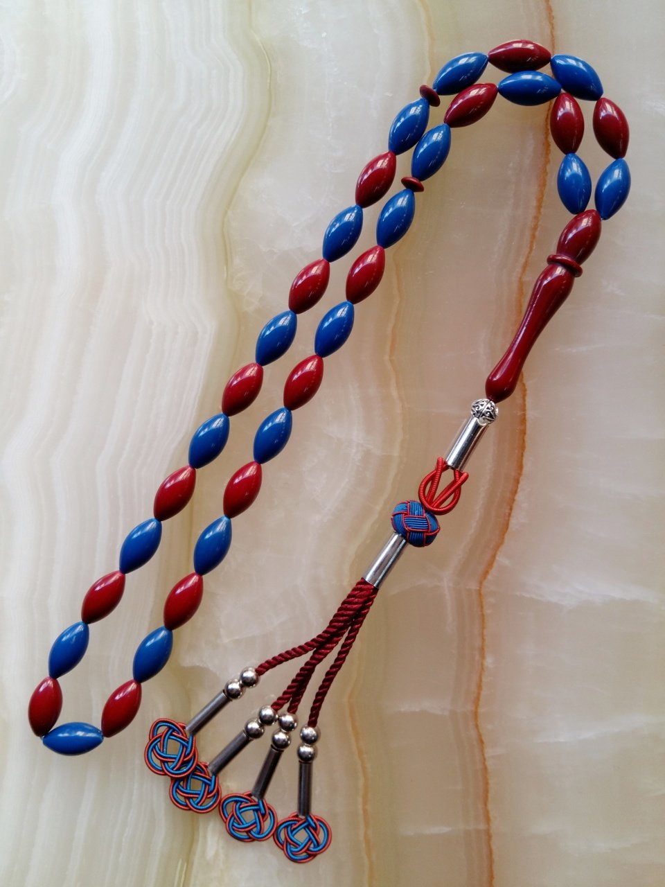 Metal Elişi Kazaz Püsküllü Beyzi Kesim Taraftar Renkli Bilardo Topu Tesbih