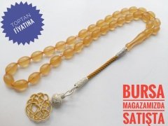 Kazaz Püsküllü Sıkma Kehribar Tesbih