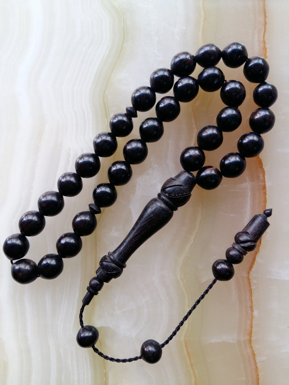 Sistemli Mevlevi Modeli İmame Abanoz Ağacı Tesbih