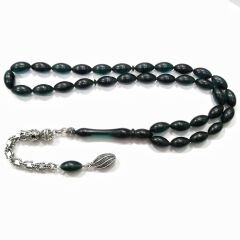 Gümüş Kaplama Alpaka Püsküllü Beyzi Ateş Kehribar Tesbih