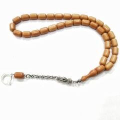 Gümüş Kaplama Alpaka Püsküllü Kapsül Kesim Sıkma Kehribar Tesbih