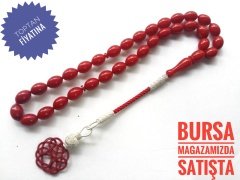 Kazaz Püsküllü Sıkma Kehribar Tesbih