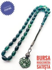 Kazaz Püsküllü Hareli Sıkma Kehribar Tesbih