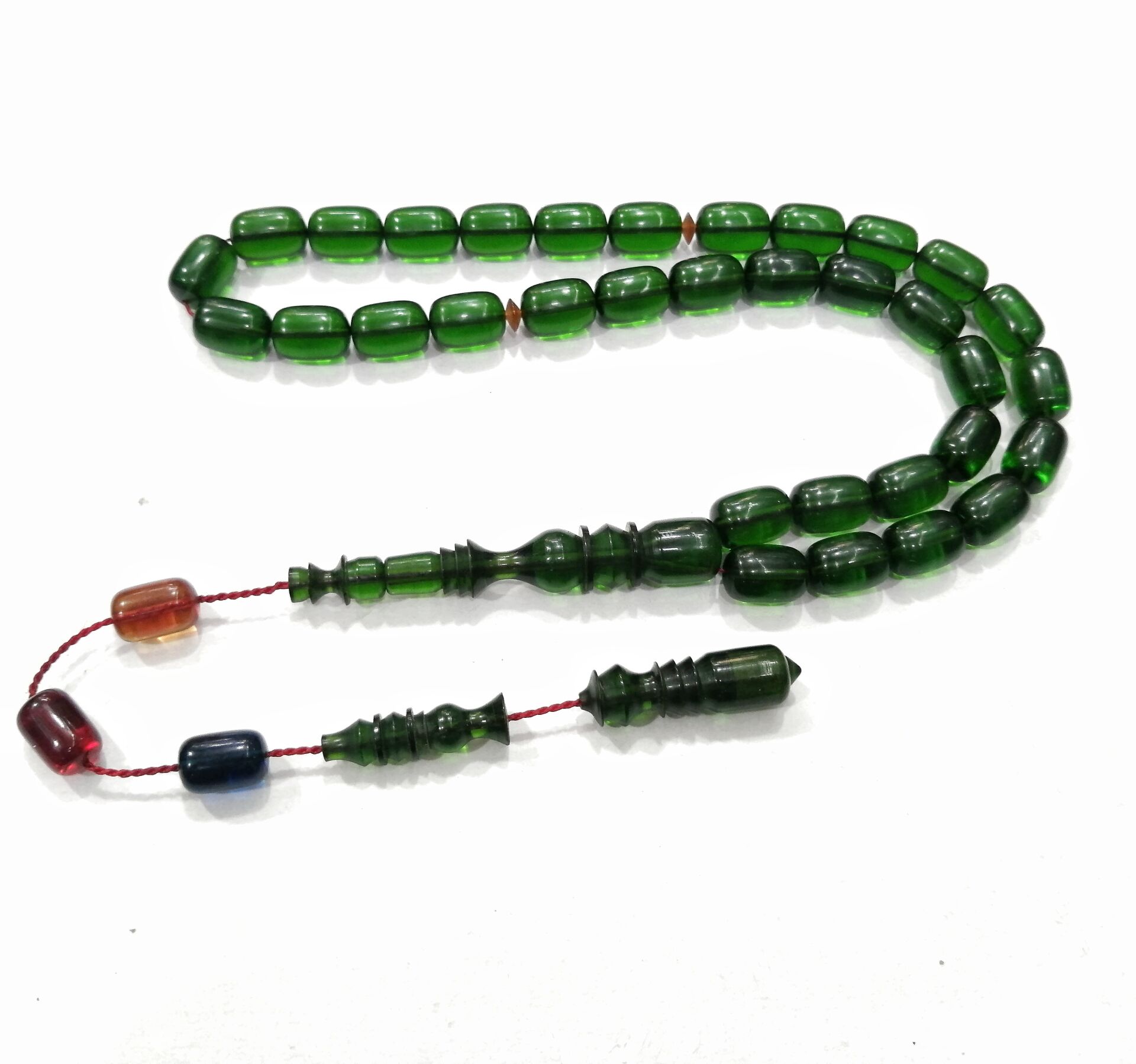 Sistem Püsküllü Sikke İmzalı Kapsül Kesim Çubuk Malzeme Ateş Kehribar Tesbih