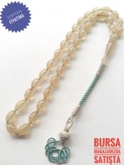 Kazaz Püsküllü Sıkma Kehribar Tesbih