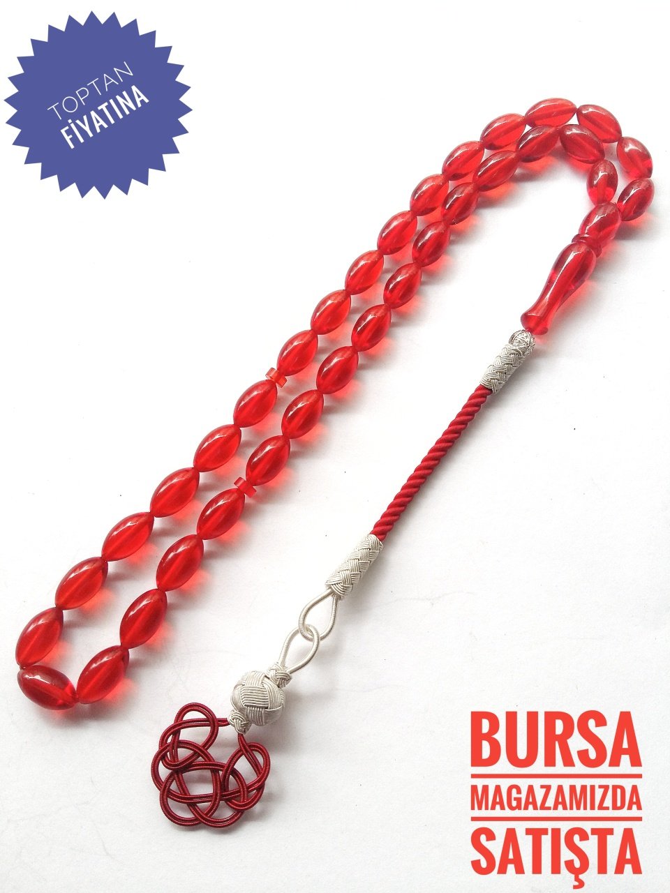 Kazaz Püsküllü Sıkma Kehribar Tesbih