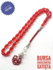 Kazaz Püsküllü Sıkma Kehribar Tesbih