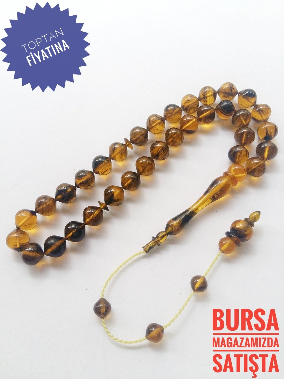 Usta Yapımı Koleksiyonluk Istanbul Kesim Sıkma Kehribar Tesbih