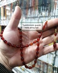 Usta Yapımı Koleksiyonluk Beyzi Kesim Ateş Kehribar