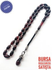 Kazaz Püsküllü Hareli Sıkma Kehribar Tesbih