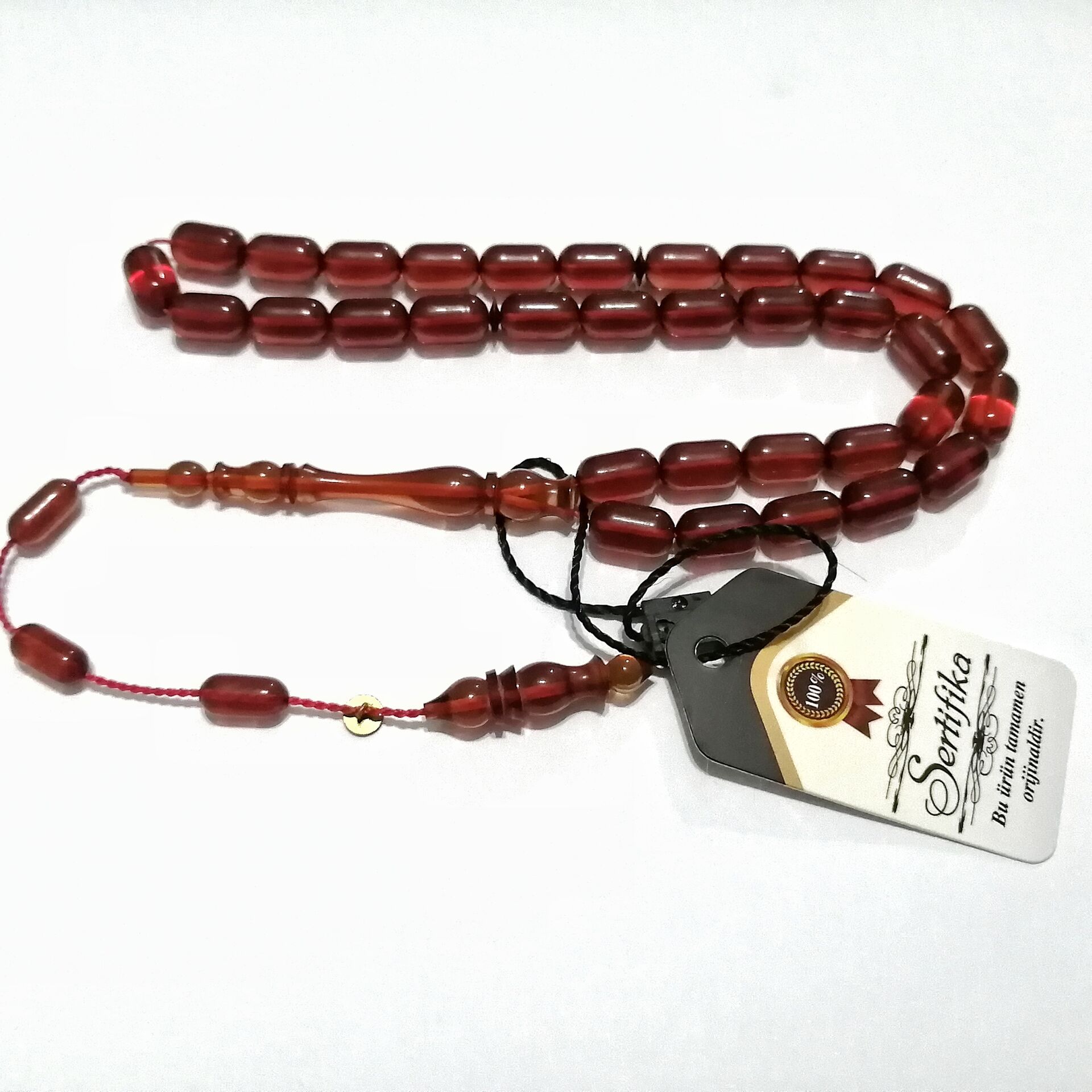 Sistem Püsküllü Kapsül Kesim Ateş Kehribar Tesbih