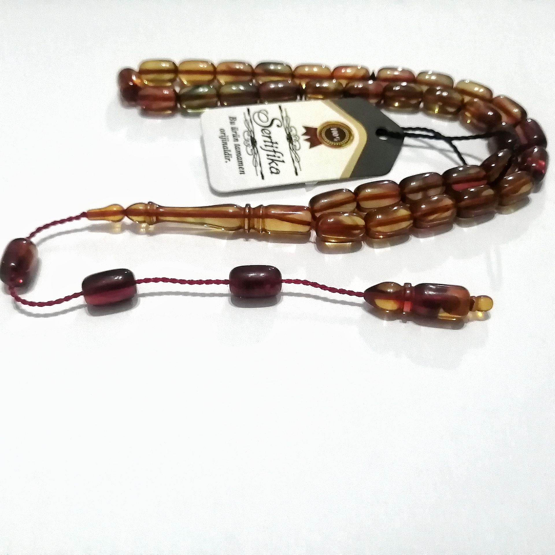 Sistem Püsküllü Kapsül Kesim Sıkma Kehribar Tesbih